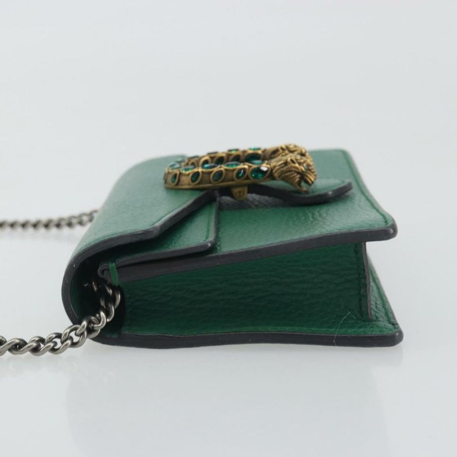【日本直送】GUCCI Duonisos 單肩包 皮革 綠色 金色 476432 Auth mr2815-3