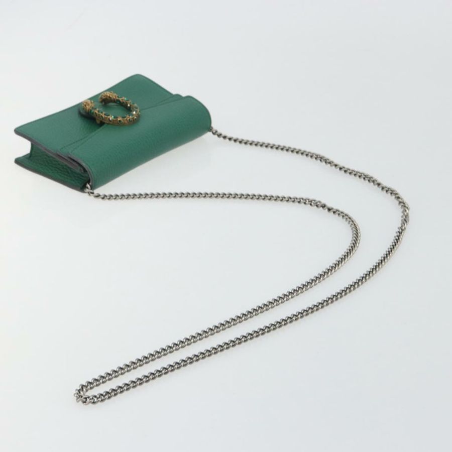 【日本直送】GUCCI Duonisos 單肩包 皮革 綠色 金色 476432 Auth mr2815-6