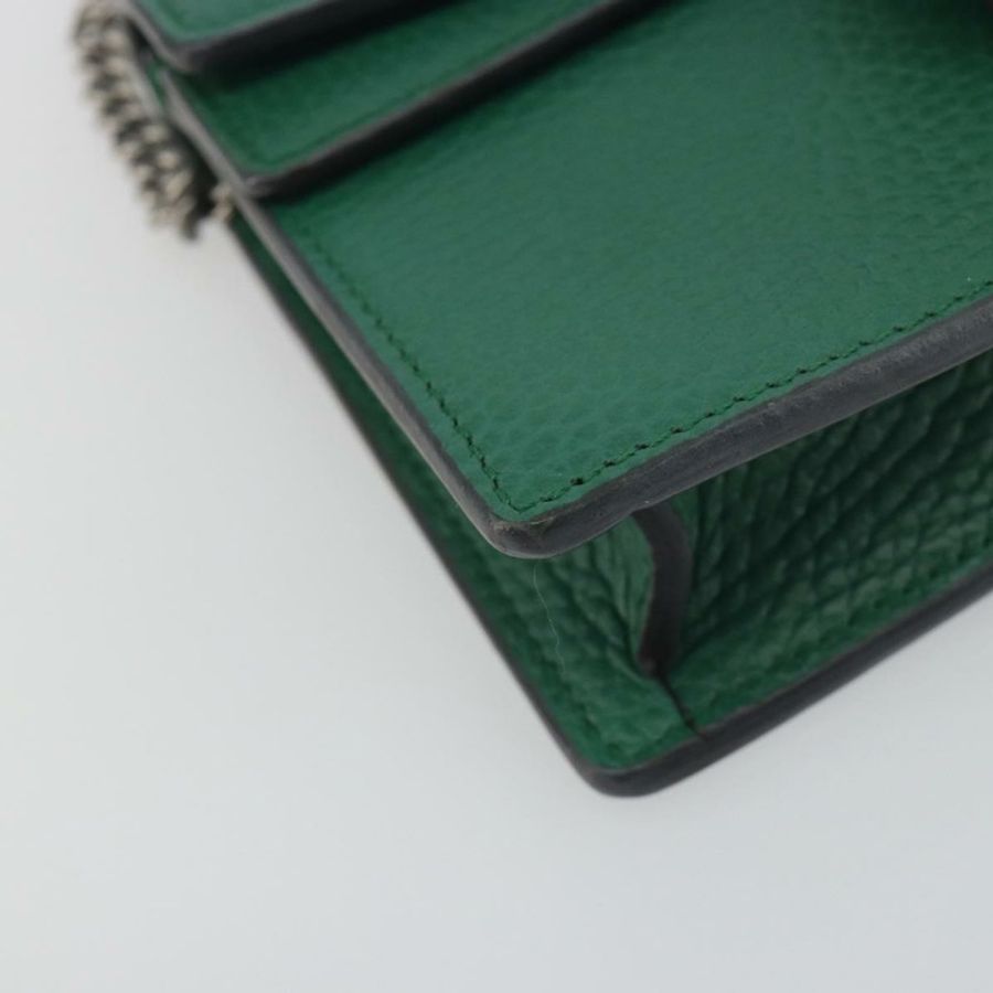 【日本直送】GUCCI Duonisos 單肩包 皮革 綠色 金色 476432 Auth mr2815-15