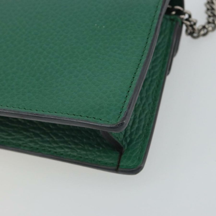 【日本直送】GUCCI Duonisos 單肩包 皮革 綠色 金色 476432 Auth mr2815-16