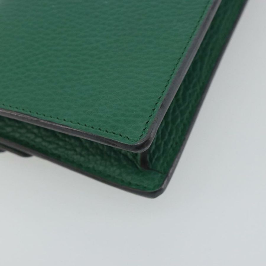 【日本直送】GUCCI Duonisos 單肩包 皮革 綠色 金色 476432 Auth mr2815-17
