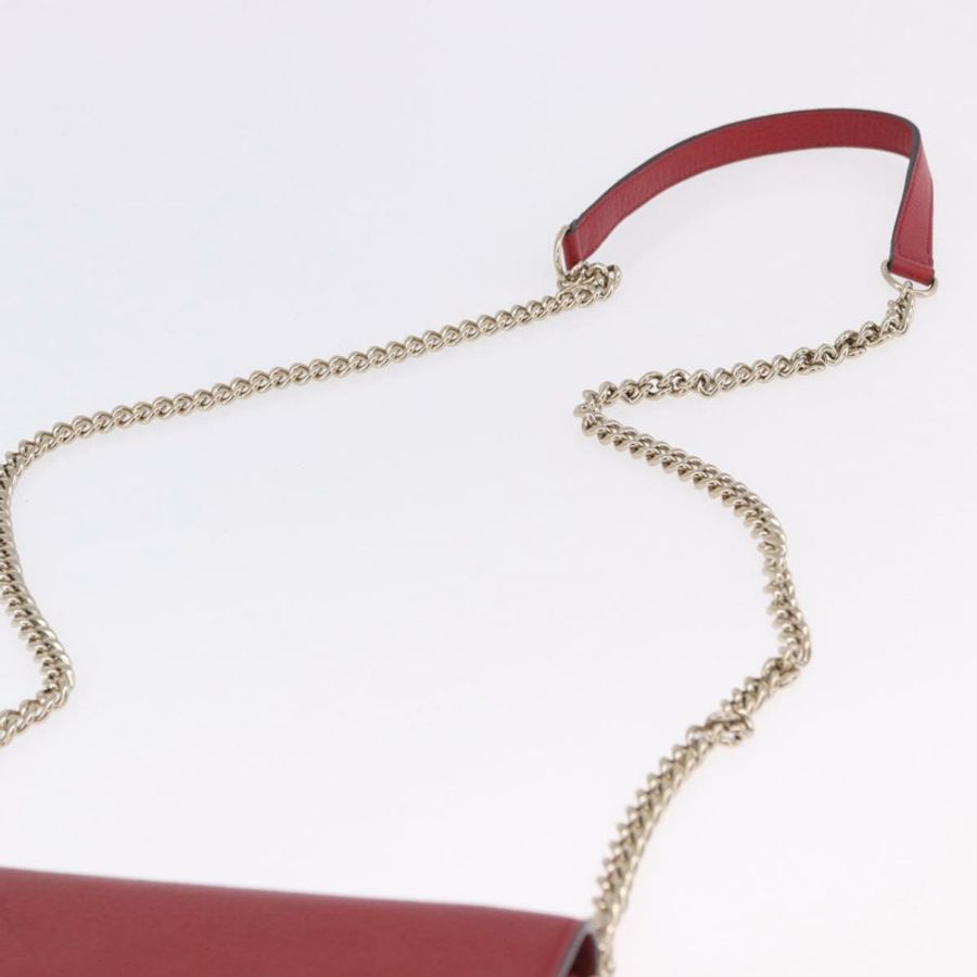 【日本直送】GUCCI 鏈條肩包 皮革 紅色 金色 510314 正品 ka5723A-13