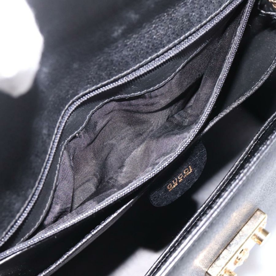 【日本直送】GUCCI 手提包 皮革 兩用 黑色 金色調 正品 ep15699V-10