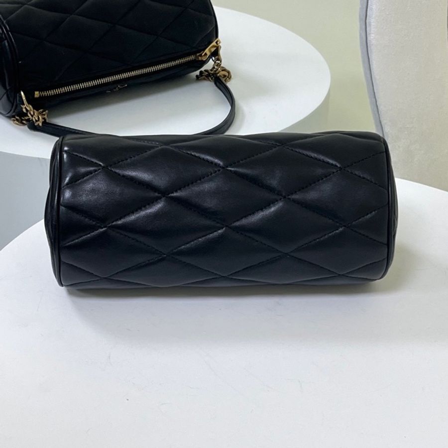 YSL sade mini黑金圓筒包 尺寸19*10-5