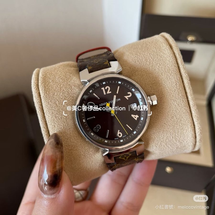 Louis Vuitton • 經典Tambour Brun石英女表 28mm-0