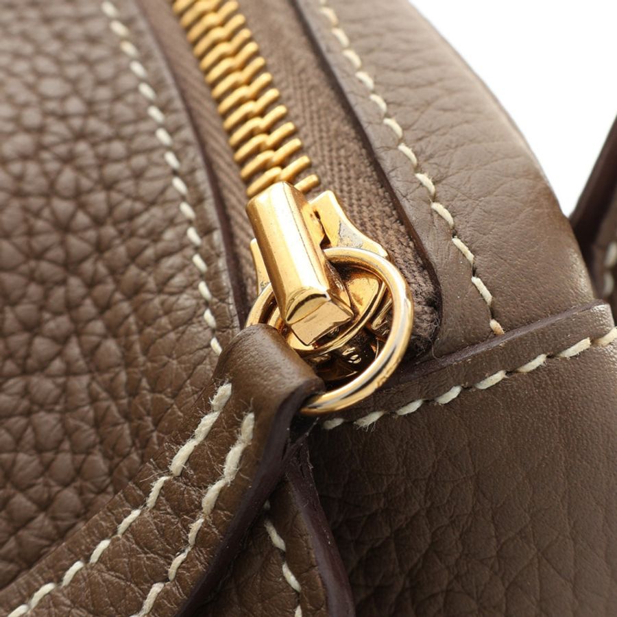 HERMES 愛馬仕 Lindy 30 Clemence牛皮 大象灰 琳蒂包 金釦 D刻 肩背包-12
