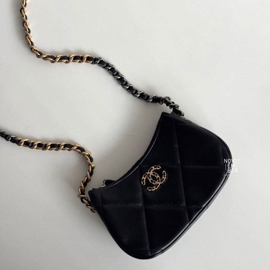 99新🆕 全配有購證🫰🏻 Chanel 香奈兒 24C 19 Hobo 黑色-0