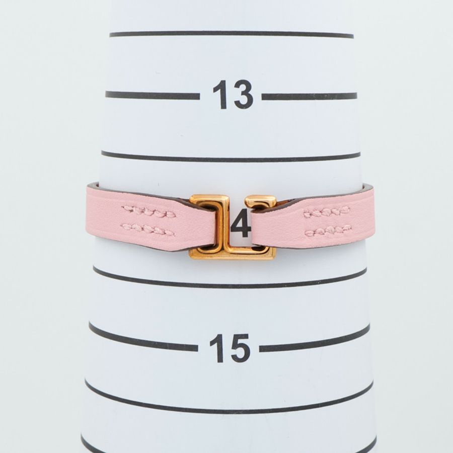 HERMES Swift皮革Rivale Tour Bracelet手鏈Rose Sakura-9