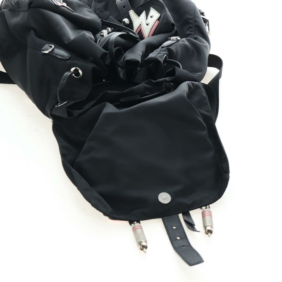 【日本直送】PRADA 機器人背包 尼龍 黑色 銀色 正品 195301V-25