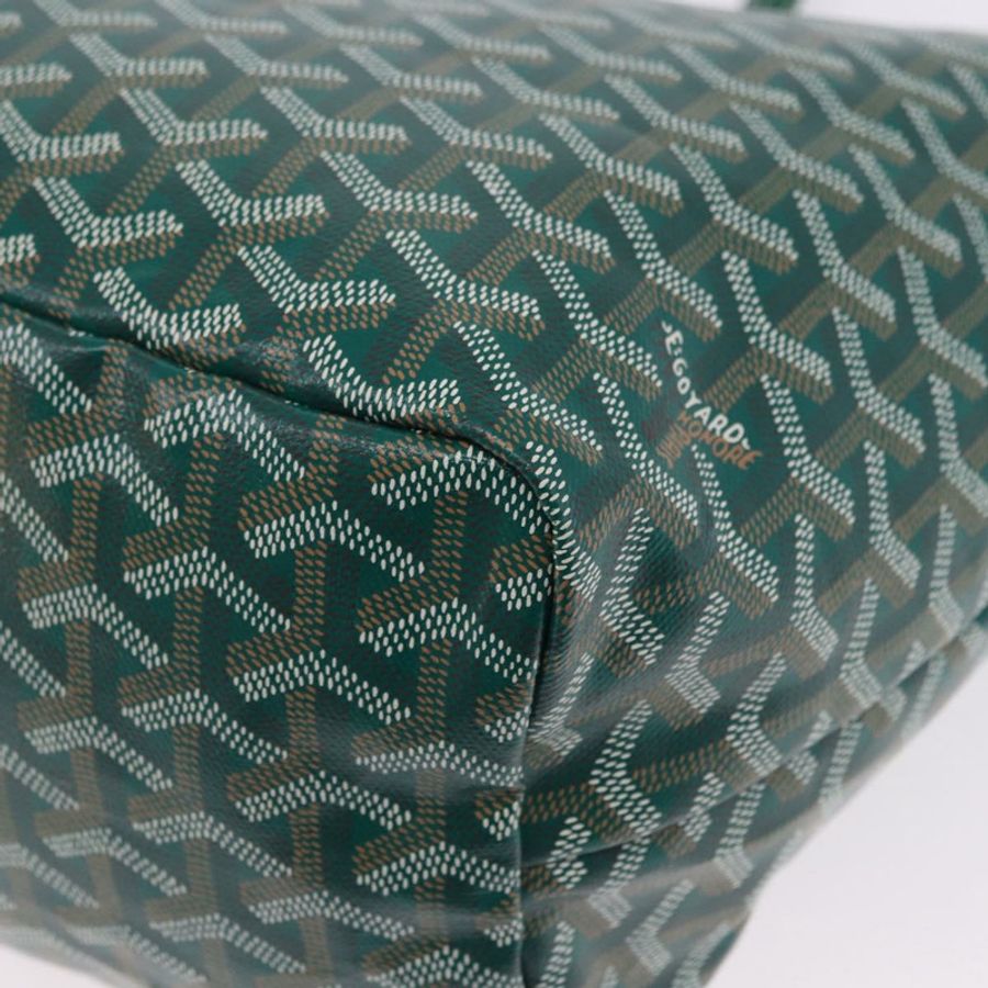 【日本直送】GOYARD 人字紋 Saint Louis PM 手提包 PVC 綠色 正品 BA14601SM-15
