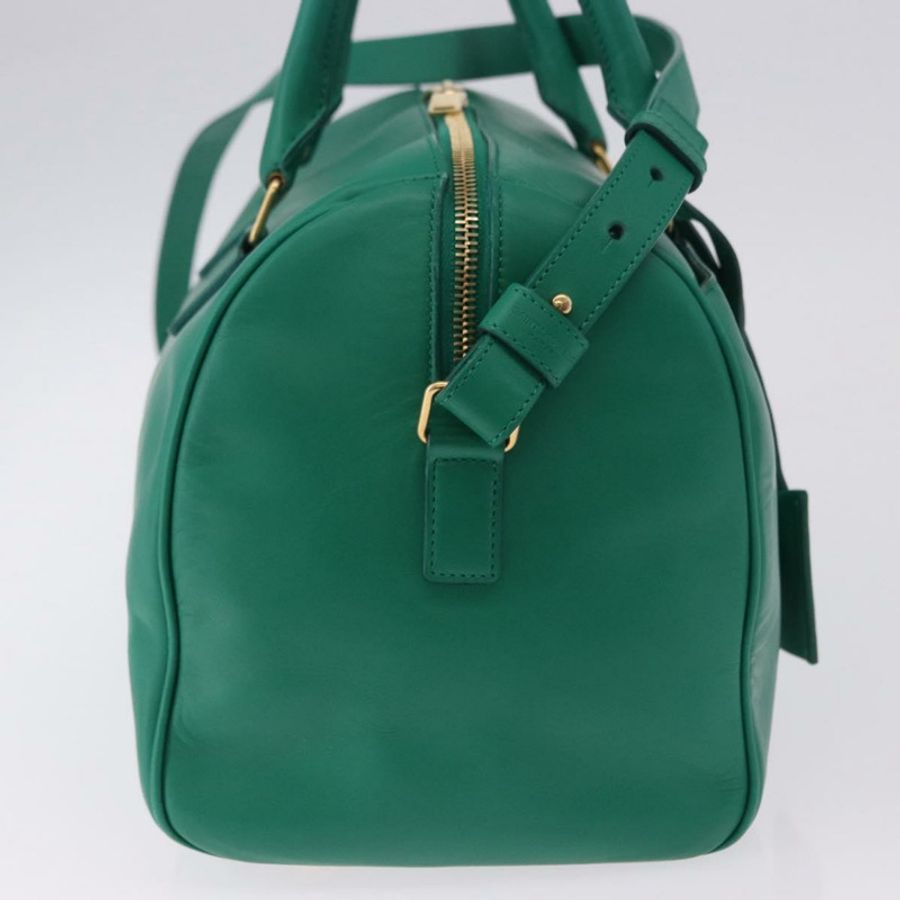 【日本直送】SAINT LAURENT 經典款旅行包 皮革 兩用 綠色/金色 322049 正品 196768V-3