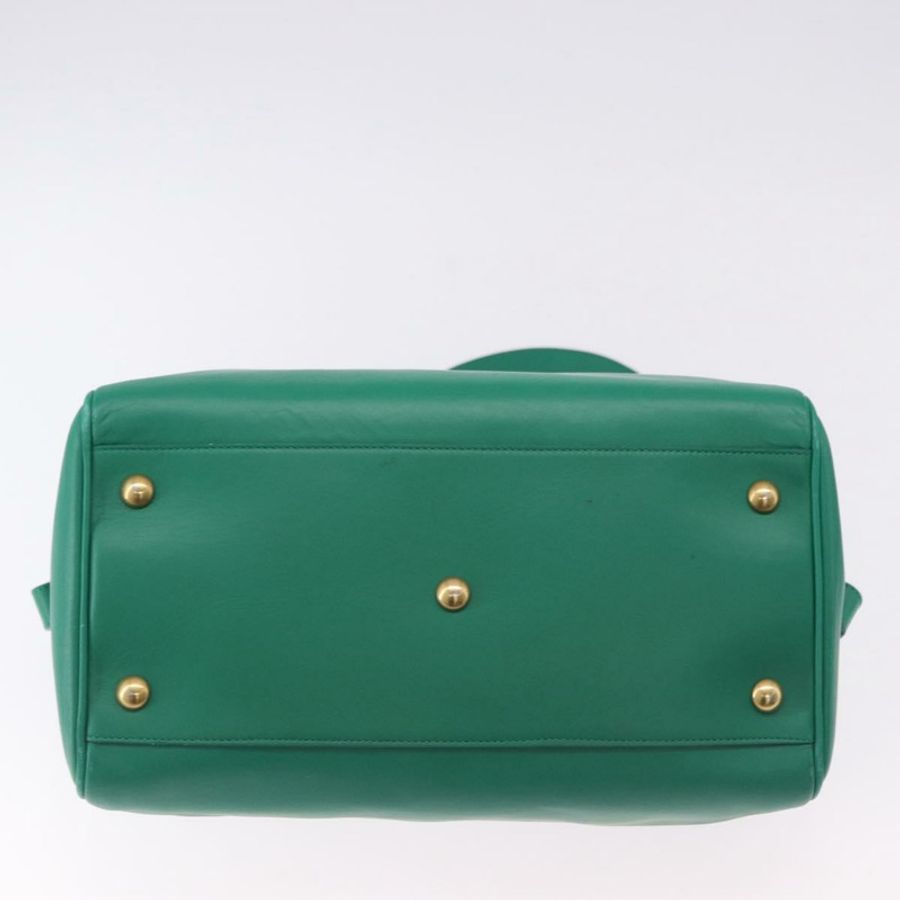 【日本直送】SAINT LAURENT 經典款旅行包 皮革 兩用 綠色/金色 322049 正品 196768V-4