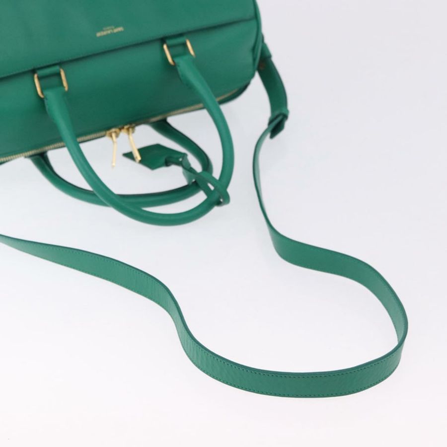 【日本直送】SAINT LAURENT 經典款旅行包 皮革 兩用 綠色/金色 322049 正品 196768V-7