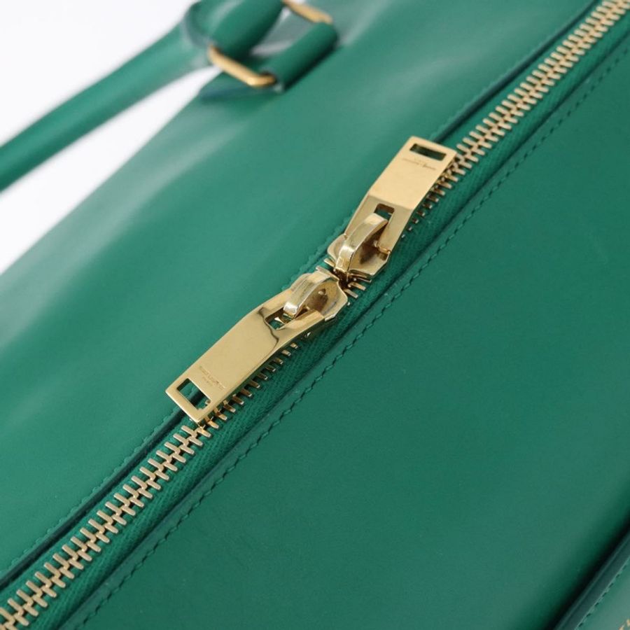 【日本直送】SAINT LAURENT 經典款旅行包 皮革 兩用 綠色/金色 322049 正品 196768V-20
