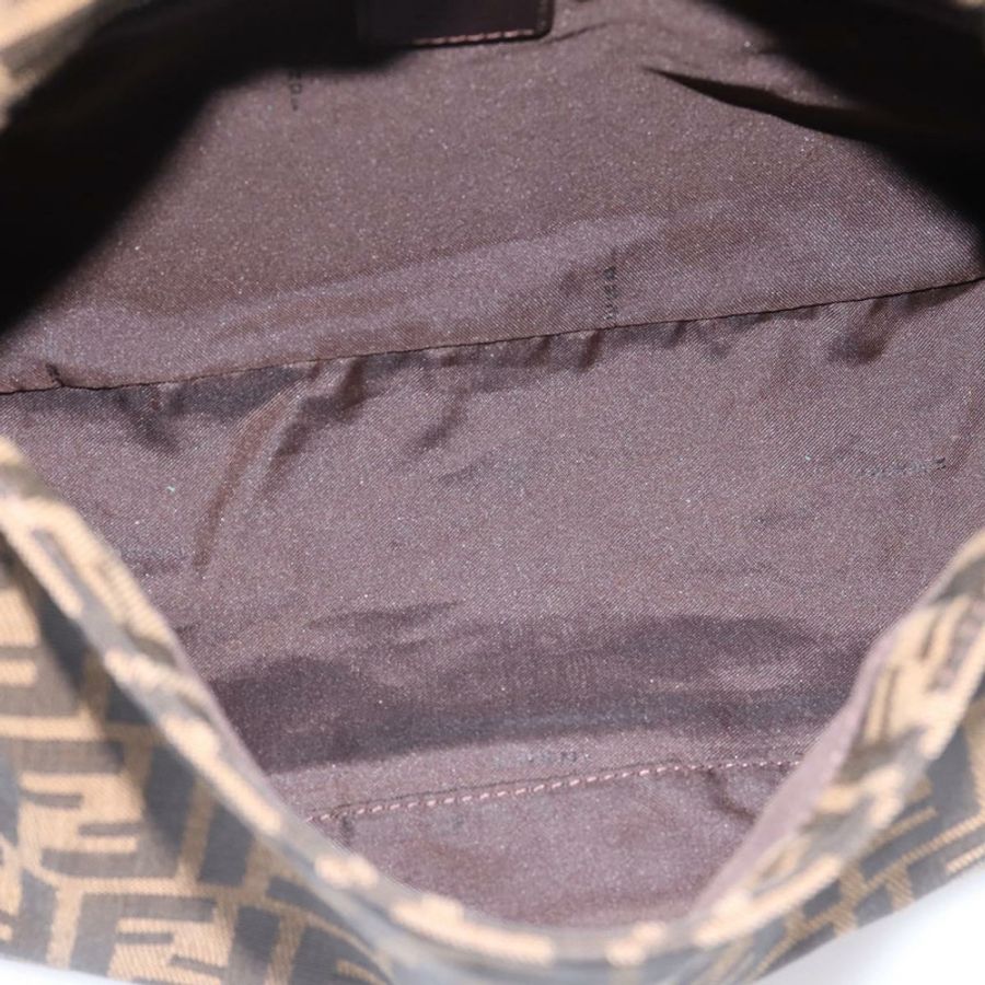 【日本直送】FENDI Zucca帆布Mamma Baguette單肩包 棕色 銀色 正品 BA14949V-10