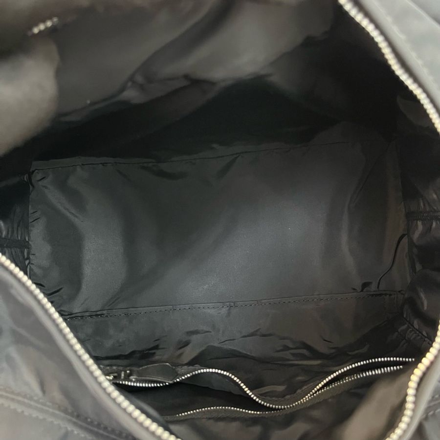 Hermes愛馬仕Acapulco黑銀尼龍拼皮 Canvas30 托特包手提包-7