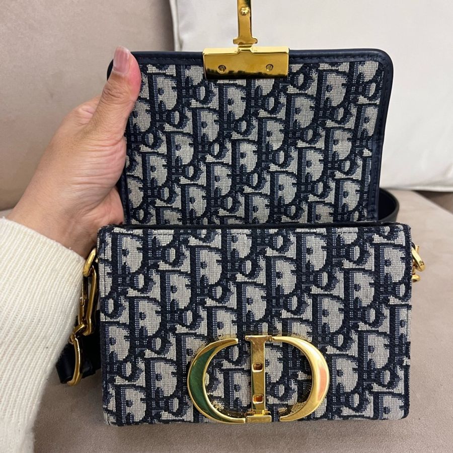 Dior/迪奧 蒙田老花mini box 小盒子單肩斜挎包 尺寸:17*12*5cm-7
