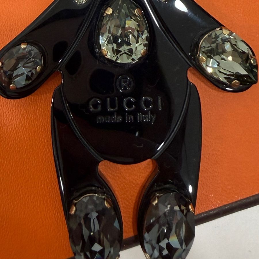 GUCCI 黑色 水晶 施華洛世奇 小熊 吊飾 鑰匙圈-12