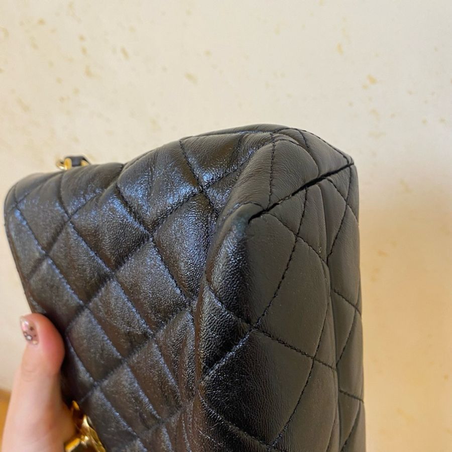 Chanel hobo黑金油蠟皮斜挎包 24年 晶片款-7