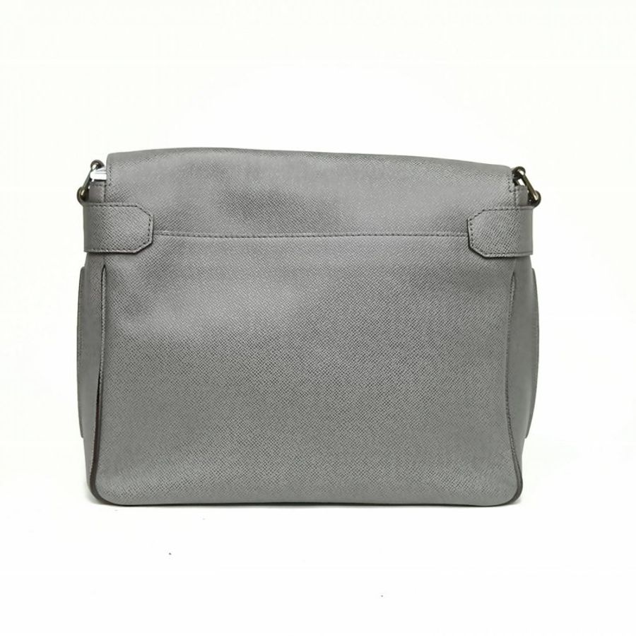 LOUIS VUITTON 灰色牛皮革銀扣2011郵差包單肩包肩背包-2