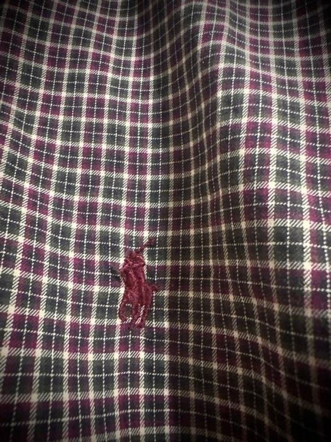 Ralph Lauren 寬鬆落肩格紋襯衫 巧克力咖啡色 男 XL 185/104A-7