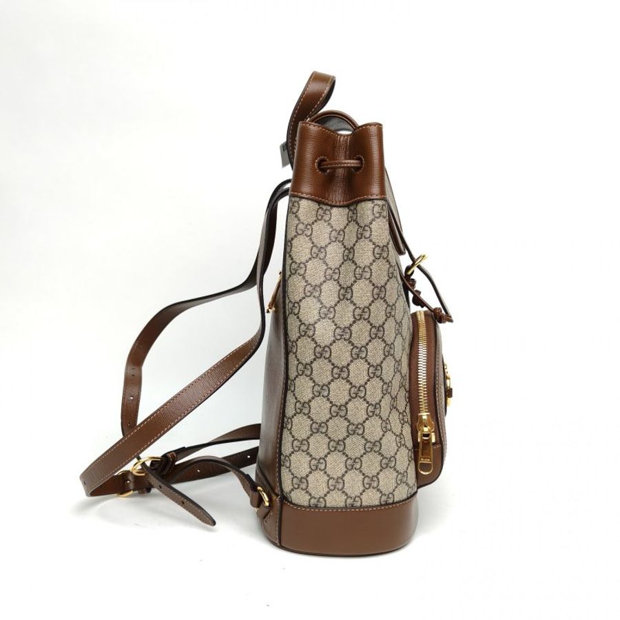 GUCCI 老花PVC1955馬銜扣雙肩包肩背包-3