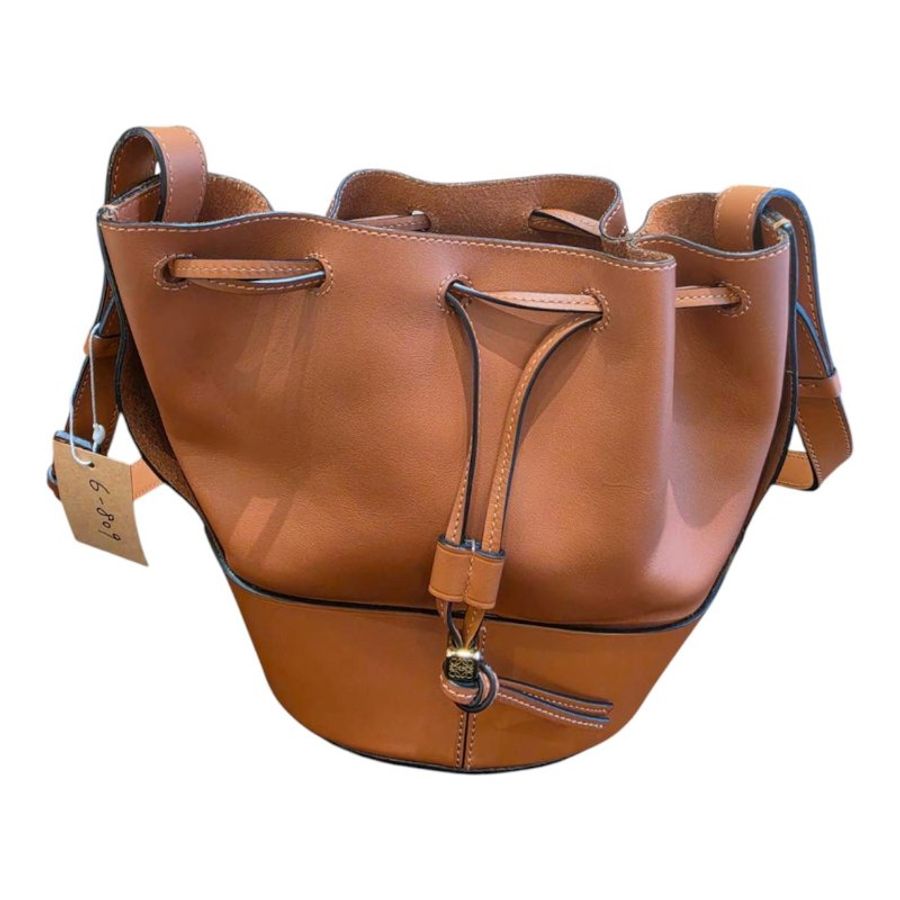 【美收精品】 LOEWE Balloon Small 焦糖瑪奇朵色 側背水桶包 6-809-2