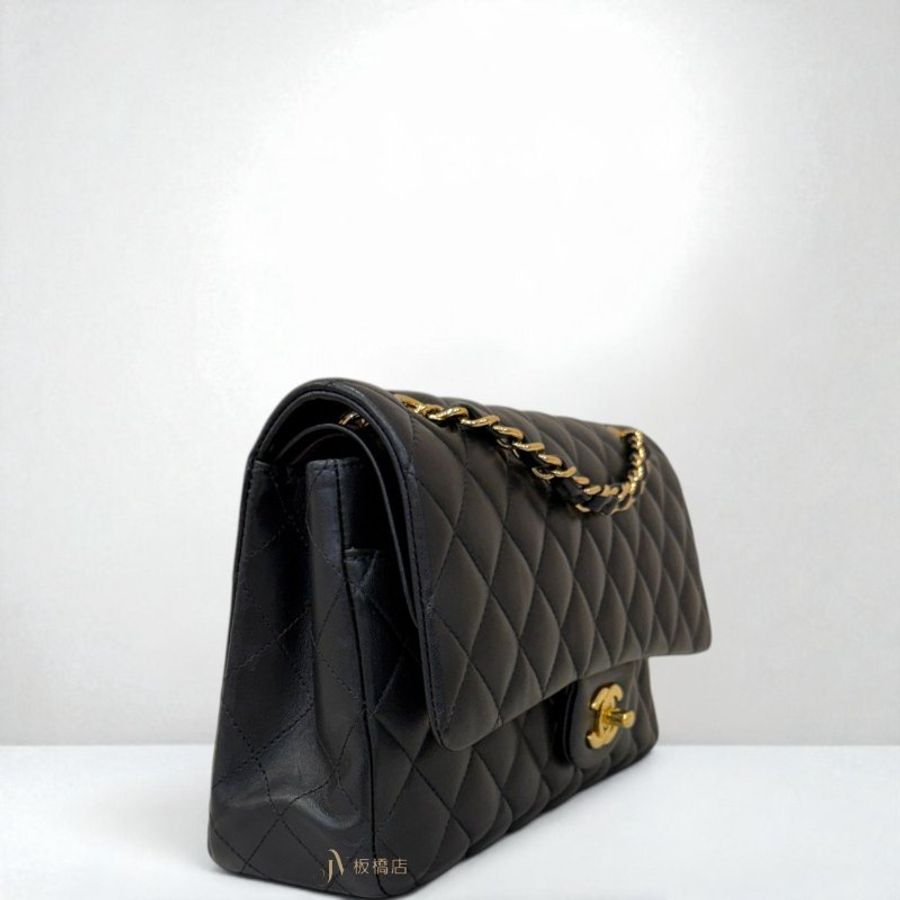JS1568-CHANEL 黑色羊皮金釦CF25 A01112-2