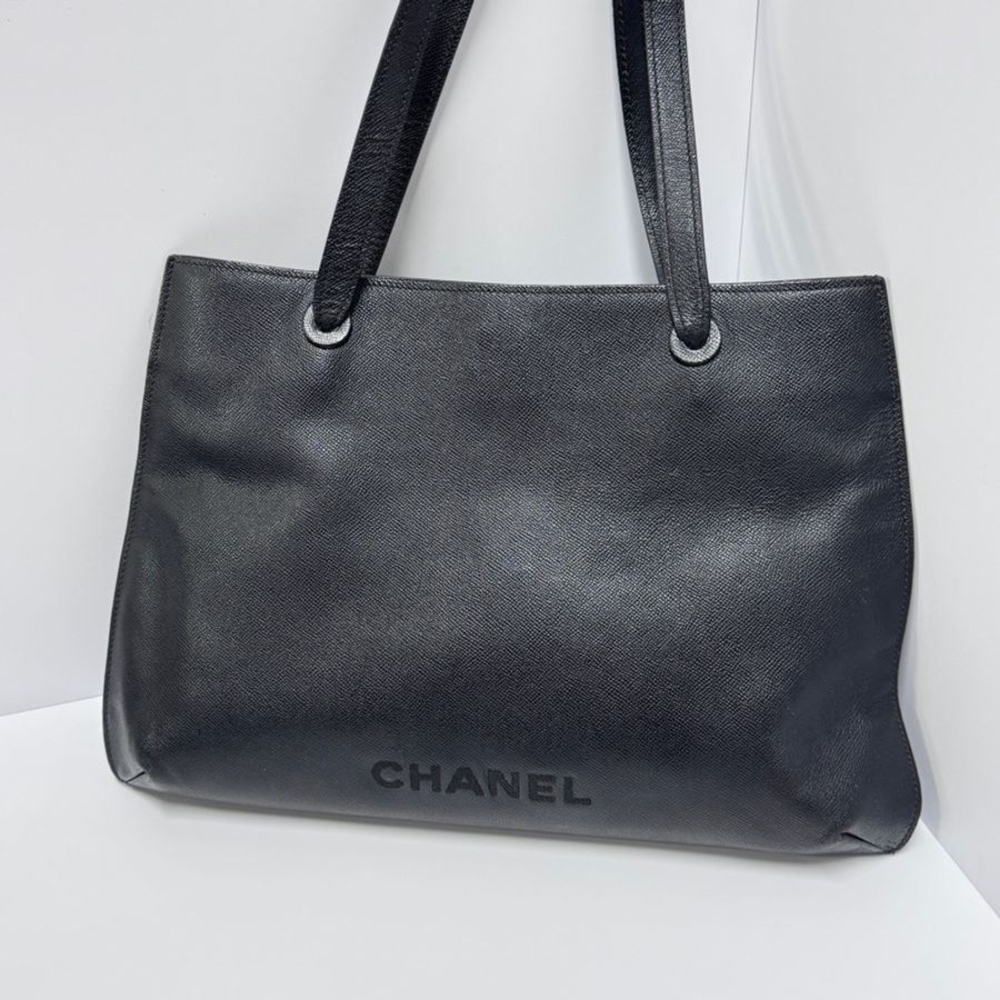 Chanel 香奈兒 “so black” 全黑 荔枝牛皮 托特包👜-2