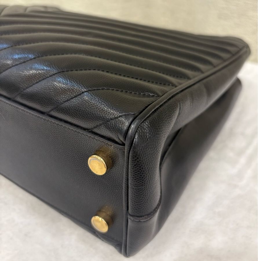 SAINT LAURENT Cassandre 絎縫魚子醬牛皮雙鏈肩背包-13