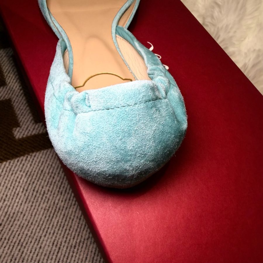 Roger Vivier/ Ballerine Chips 麂皮方扣平底鞋-3