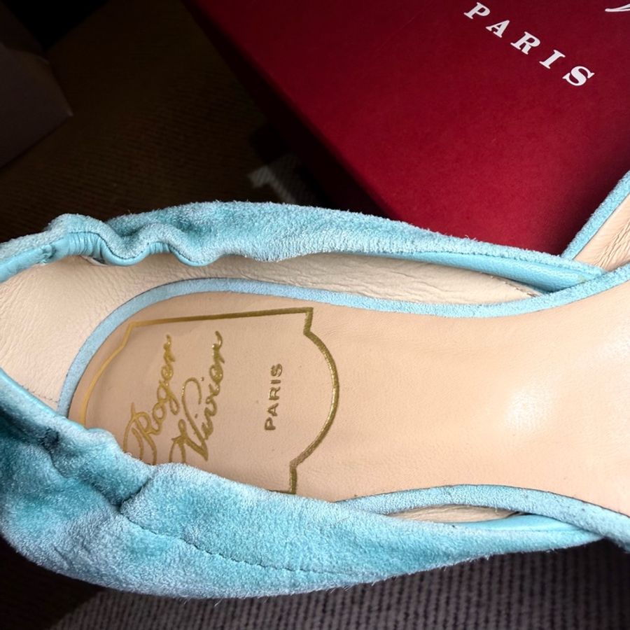 Roger Vivier/ Ballerine Chips 麂皮方扣平底鞋-6