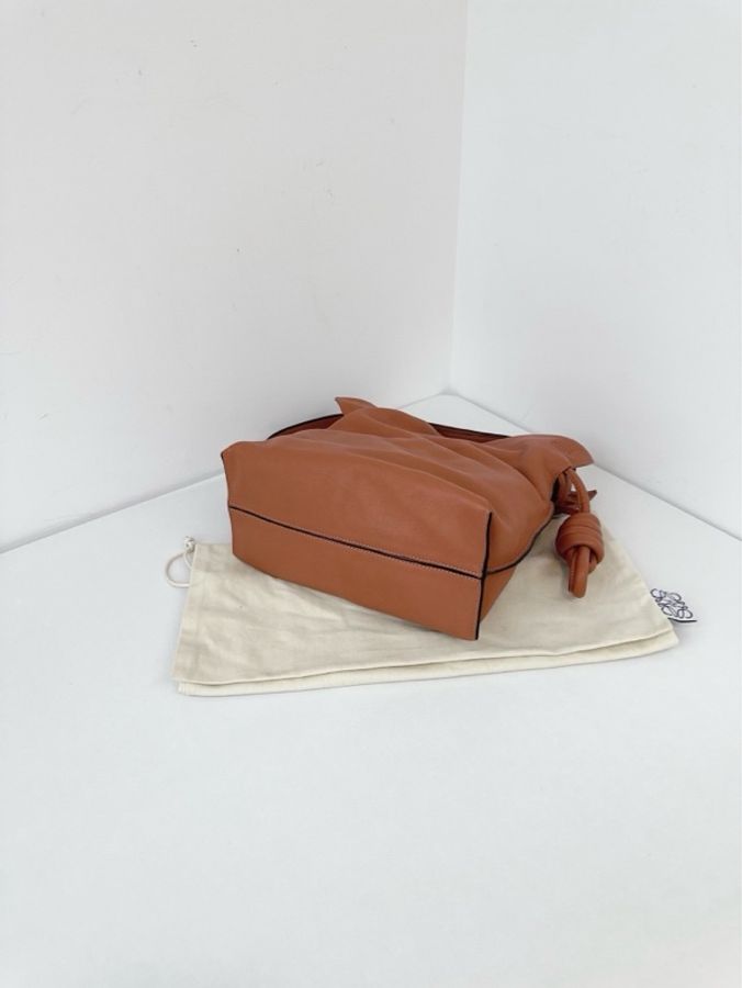 ✨Loewe羅意威|Flamenco Knot🪢金棕色Hobo福袋包 柔軟小牛皮|99新-6
