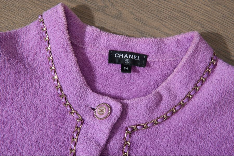 CHANEL 20C紫色鏈條外套Cardigan-3