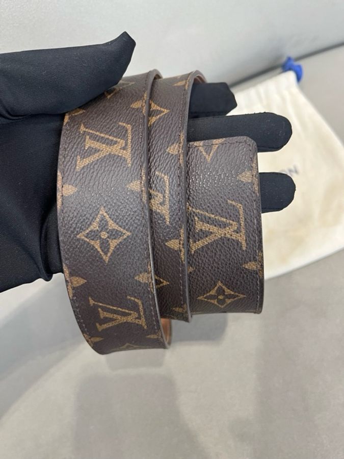 LV路易威登 皮帶頭層牛皮真皮腰帶 男士 95 碼-4