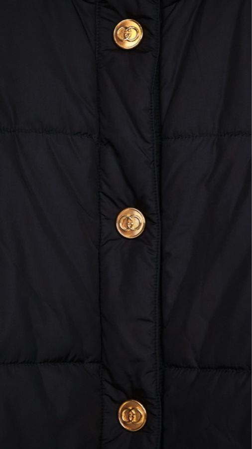 Gucci黑金扣毛毛袖口棉服袖子可拆卸-16