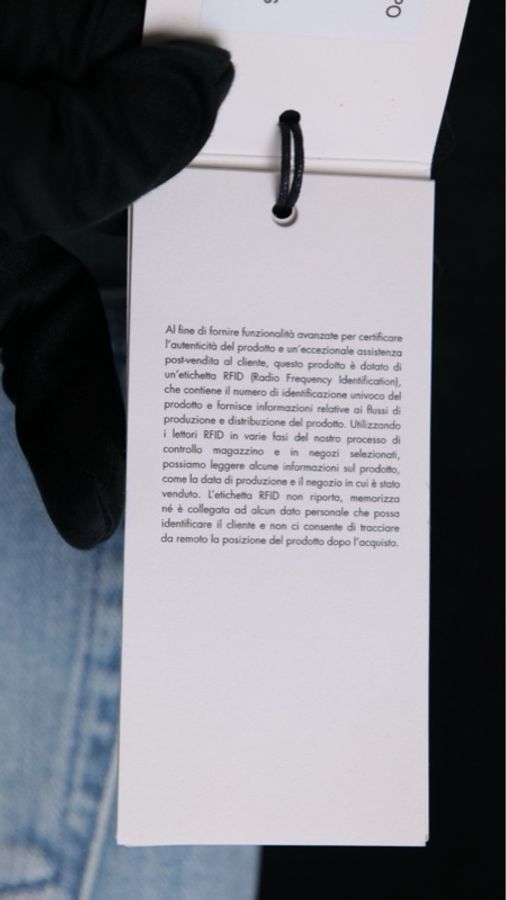 Gucci蓝色丹宁袖子裤脚字母印花阔腿裤长裤-64