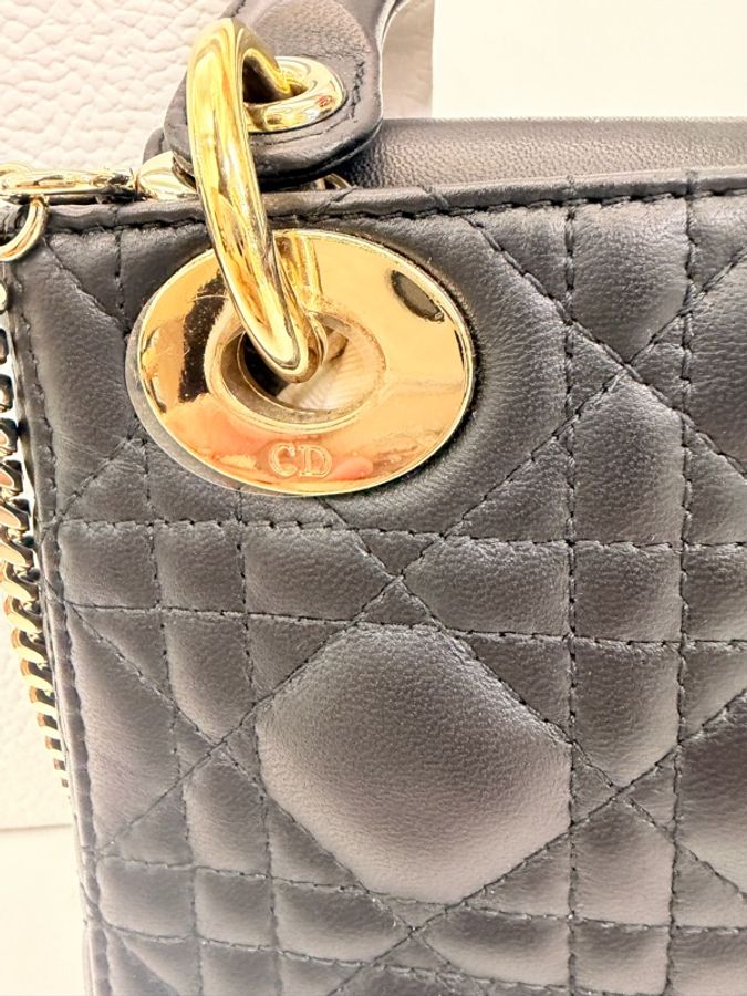 Dior mini lady Dior 黑羊皮3*3-2