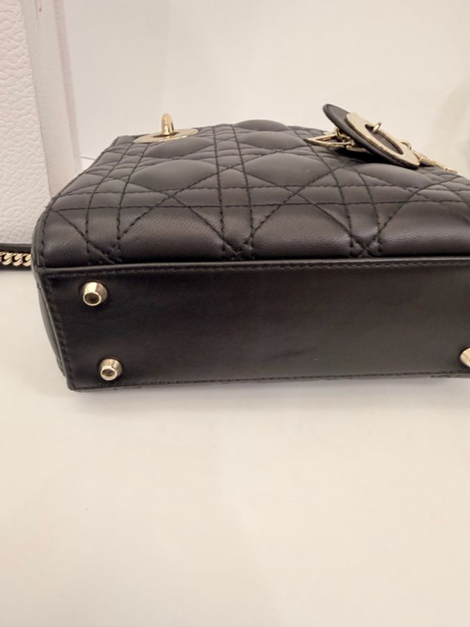 Dior mini lady Dior 黑羊皮3*3-8