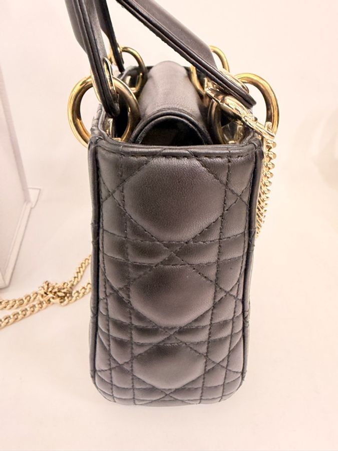 Dior mini lady Dior 黑羊皮3*3-9
