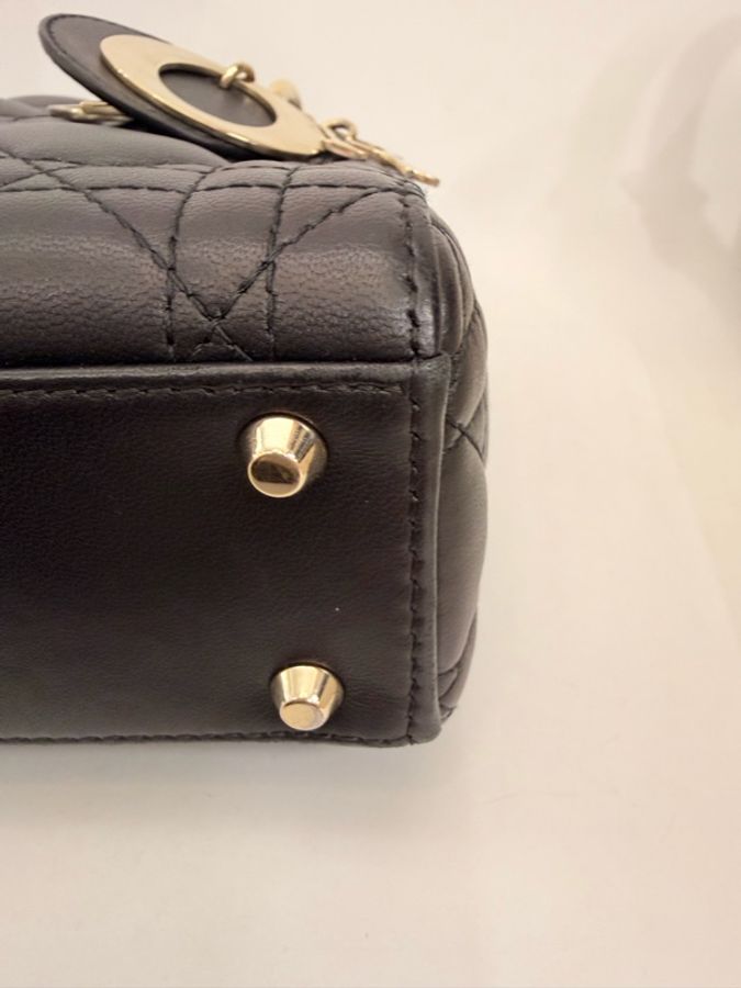 Dior mini lady Dior 黑羊皮3*3-12