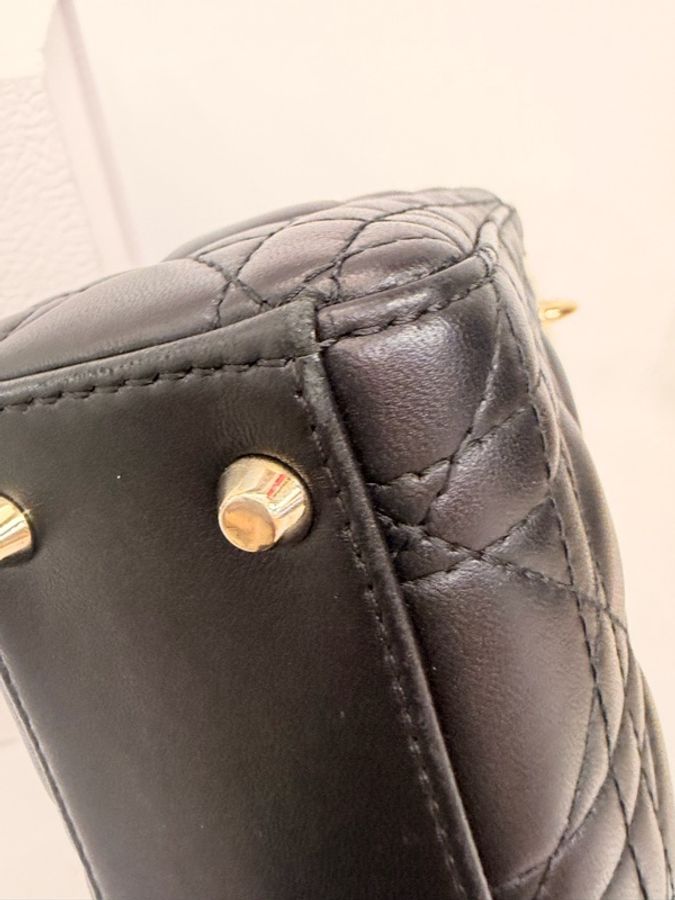 Dior mini lady Dior 黑羊皮3*3-15