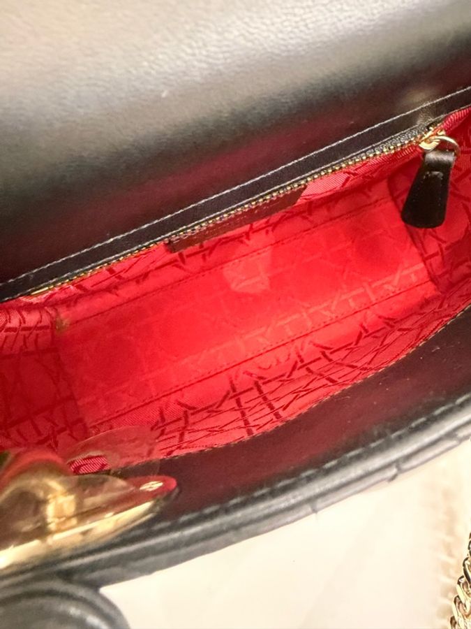 Dior mini lady Dior 黑羊皮3*3-17