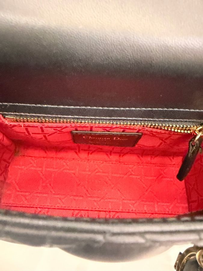 Dior mini lady Dior 黑羊皮3*3-18