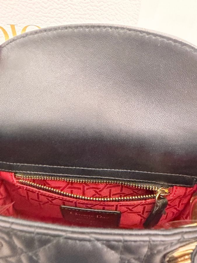 Dior mini lady Dior 黑羊皮3*3-22