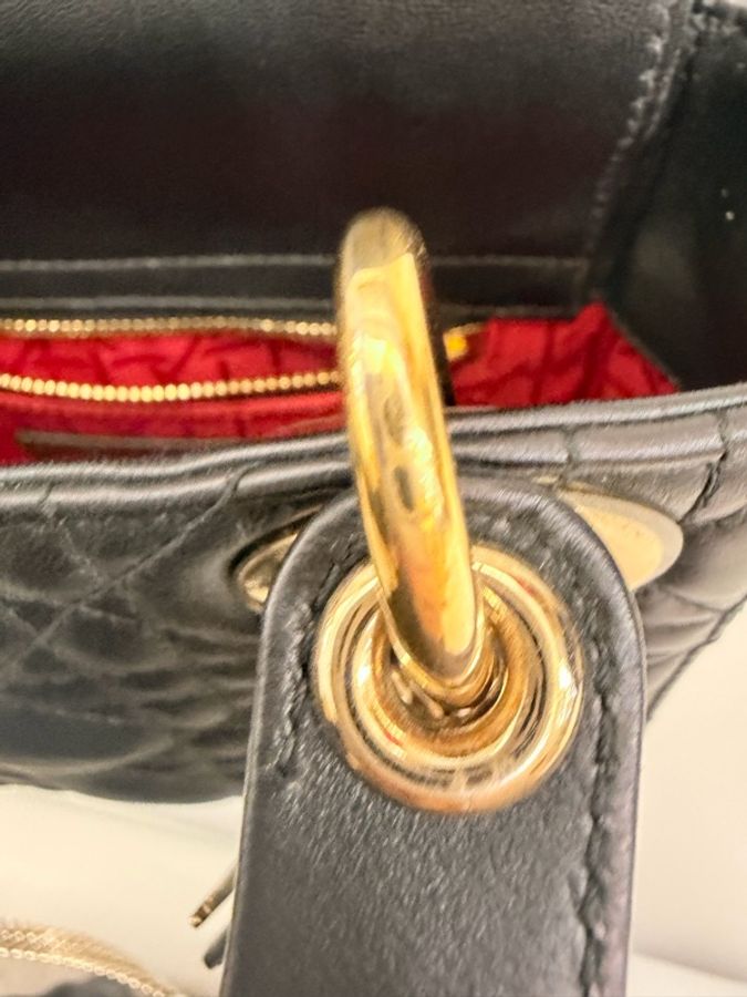 Dior mini lady Dior 黑羊皮3*3-30