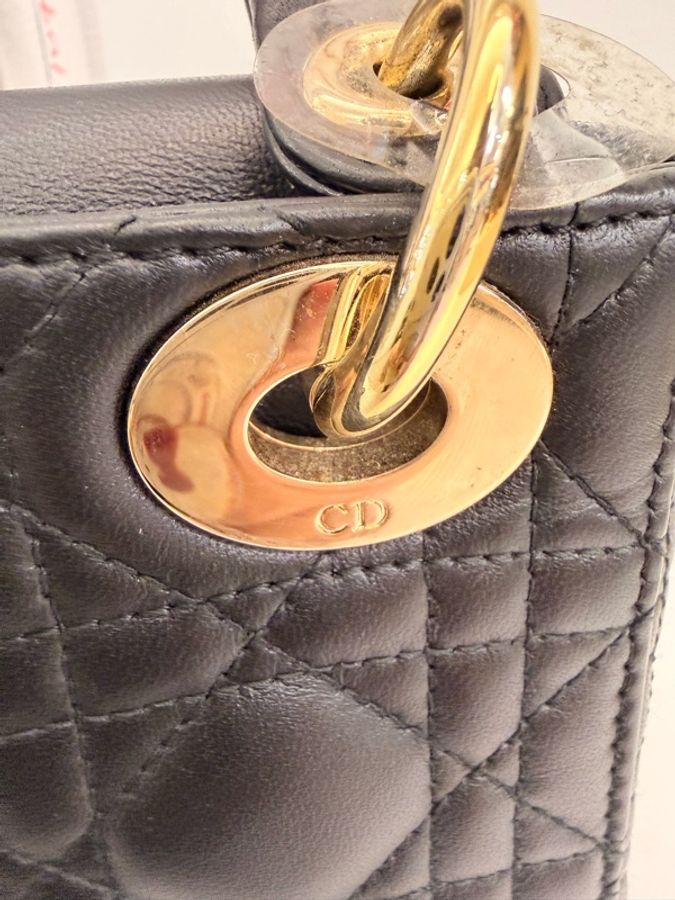 Dior mini lady Dior 黑羊皮3*3-33