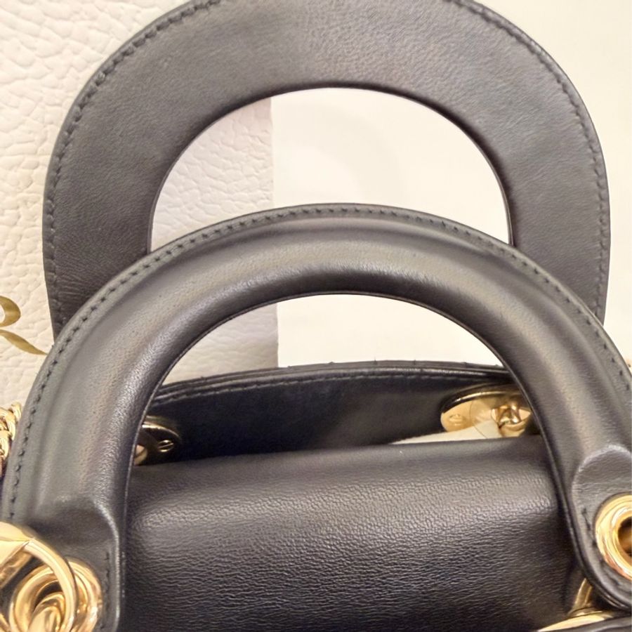Dior mini lady Dior 黑羊皮3*3-38