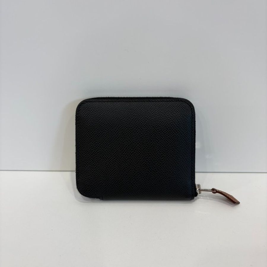 HERMES W刻 黑絲巾短夾-1