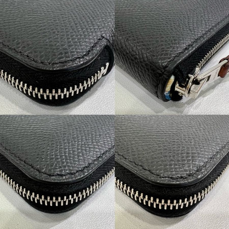 HERMES W刻 黑絲巾短夾-9